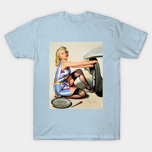 Quick Change Artist: Vintage Gil Evgren Pinup 1966 T-Shirt by Jarecrow 